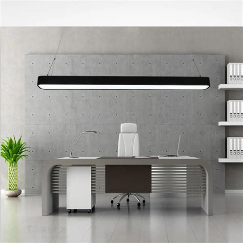 Modern office lighting Pendant Lights minimalist rounded border led rectangular aluminum narrow ...