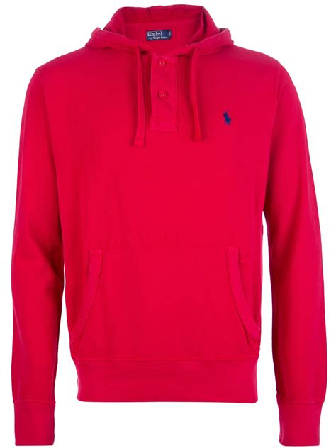 Polo ralph lauren Drawstring Hoodie in Red for Men | Lyst