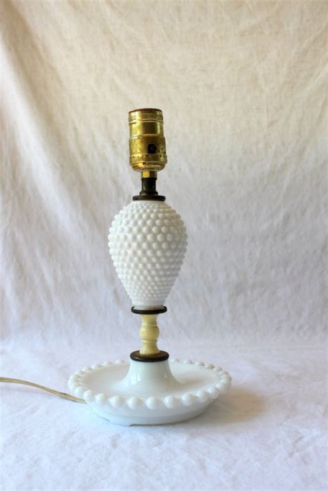 Vintage Milk Glass Hobnail Lamp by PeppermintTeaVintage on Etsy