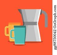 330 Mug And Kettle Of Coffee Shop Design Clip Art | Royalty Free - GoGraph