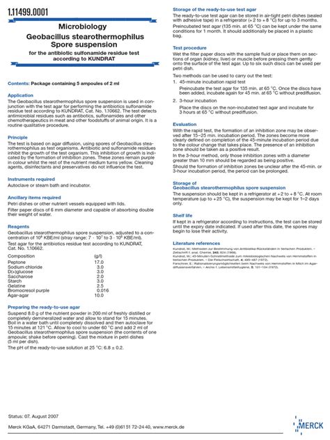 Microbiology Geobacillus Stearothermophilus | PDF | Agar | Chemistry