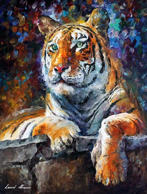 BEAUTIFUL SIBERIAN TIGER — PALETTE KNIFE Oil Painting On Canvas By ...