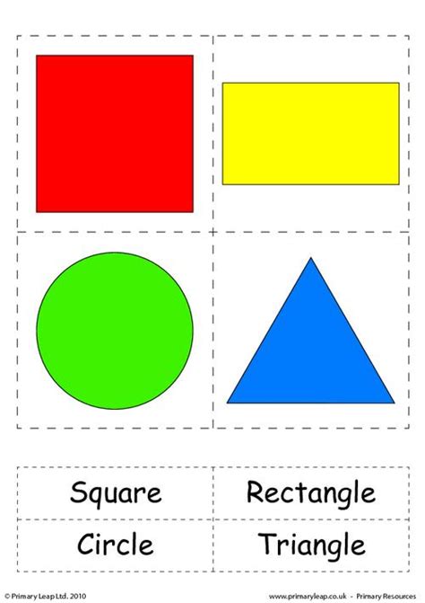 Flashcards: Shapes | Worksheet | PrimaryLeap.co.uk