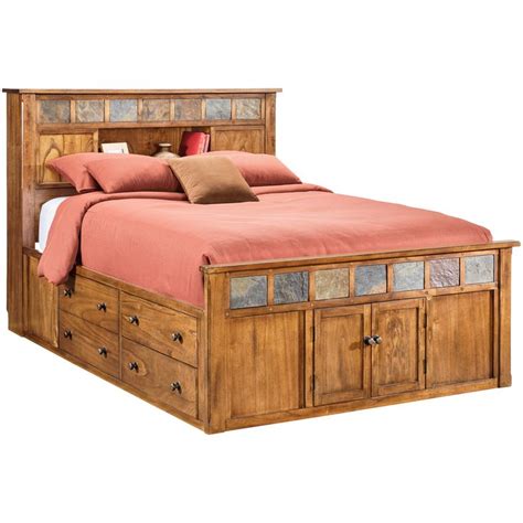 Sunny Designs | Sante Fe Rustic Oak Queen Captains Bed | Captains bed ...