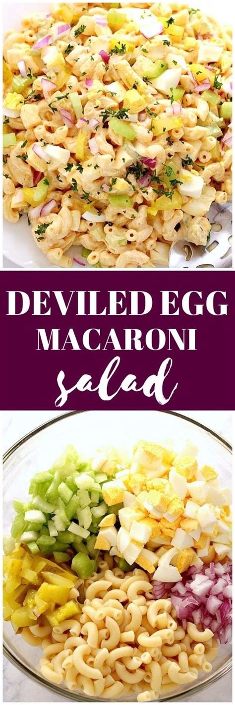 Deviled Egg Macaroni Salad Recipe - creamy pasta salad with macaroni, eggs, celery,… | Macaroni ...