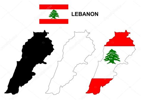 Lebanon flag map | Lebanon map vector, Lebanon flag vector, isolated ...