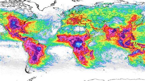 Map Of Lightning Strikes - Map Of Usa With Rivers