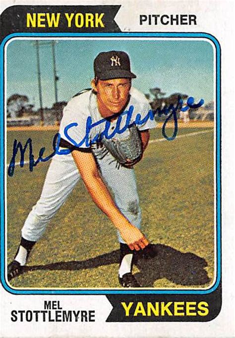 Mel Stottlemyre autographed baseball card (New York Yankees) 1974 Topps #44