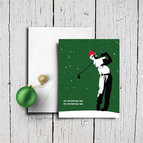 Golf christmas cards x4 christmas card set sporty christmas | Etsy