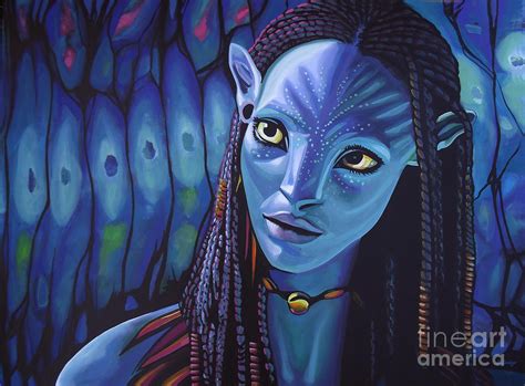 Zoe Saldana As Neytiri In Avatar Painting by Paul Meijering