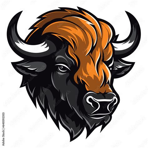 Esport vector logo buffalo on white background side view, buffalo icon ...