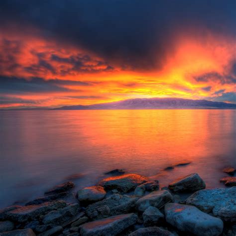 Utah lake sunset iPad Air Wallpapers Free Download