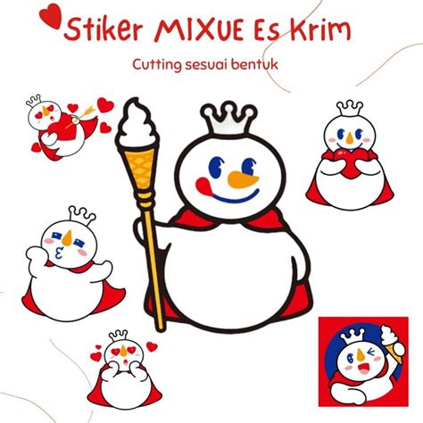 Sticker Mixue Es Krim per 1 pcs Stiker Mixue Stiker logo Mixue Stiker ...