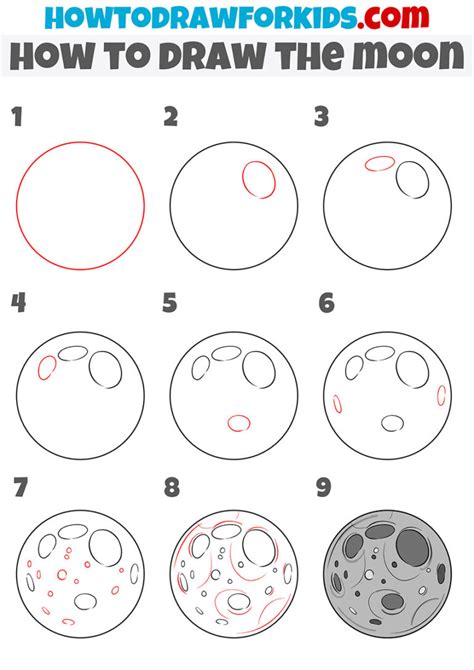 How to Draw the Moon - Easy Drawing Tutorial For Kids