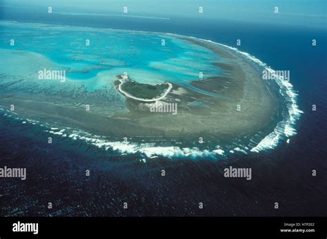 Aerial view of coral reef and atoll, Hawaii Stock Photo - Alamy