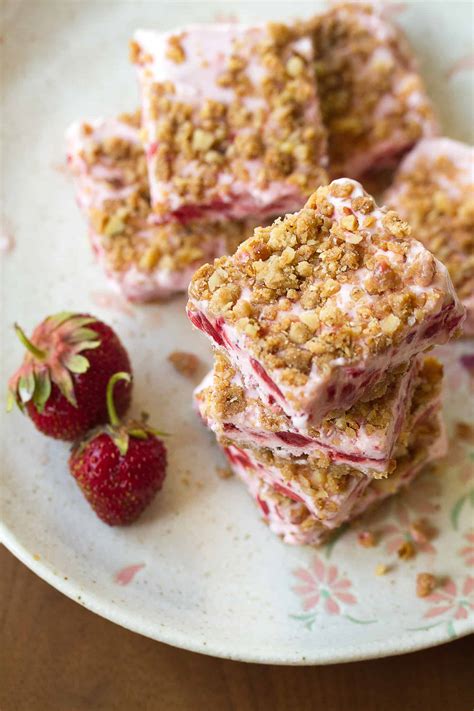 Frozen Strawberry Shortcake Squares - Crumb: A Food Blog