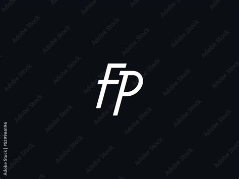 Modern FP Logo Image, unique Fp pf Logo Letter Vector Black White Stock ...