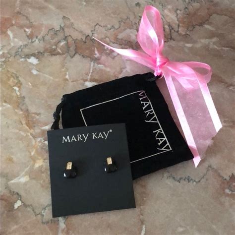 Mary Kay | Jewelry | New Mary Kay Black And Gold Rhinestone Earrings ...