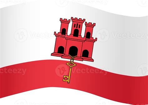 Gibraltar flag wave isolated on png or transparent background 22224635 PNG