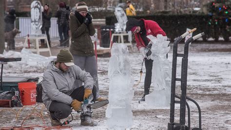 Arctic blast greets Plymouth Ice Festival crowds