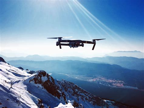 Image libre: Drone, avion, vol, ciel, montagne, vallée, neige