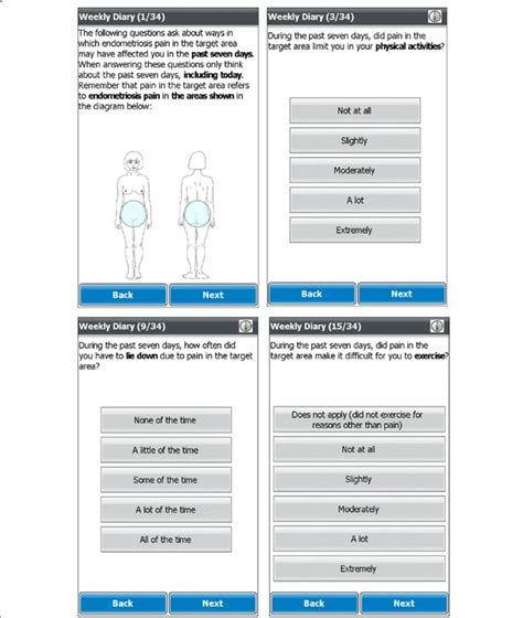 Endometriosis Impact Scale (EIS) example US-English screenshots ...