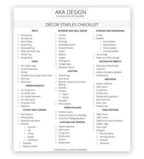 Decor Staples Checklist - Truly Must Have Decor Items for Your House | Decor checklist, Wall ...