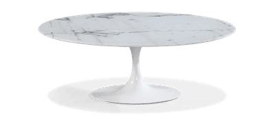 Tulip Oval Coffee Table - Marble White Marble/Large | Mobelaris