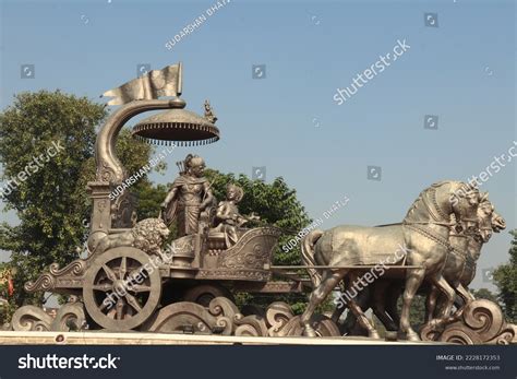 View Sculpture Chariot Arjuna Krishna Depicting Stock Photo 2228172353 ...