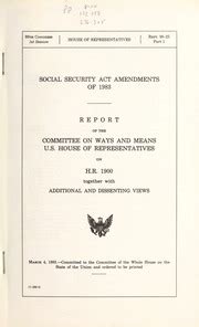 Social security amendments of 1971 : Report of the Committee on Ways ...