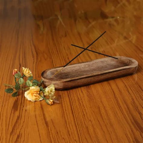 KAIZEN CASA INCENSE Burner Stick Holder Ash Catcher Wooden Handmade Modern Gi... £19.99 ...