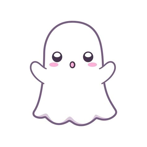 garabato de imágenes prediseñadas de fantasma kawaii. ejemplo lindo del ...