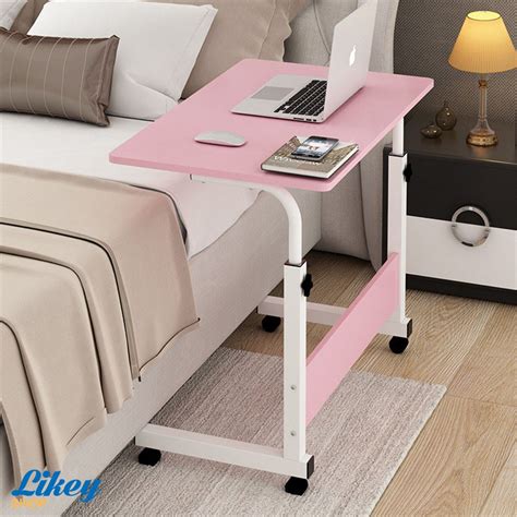 LKS 60x40 Portable Bed Side Adjustable Laptop Table Table Computer Table Study Table with Wheels ...