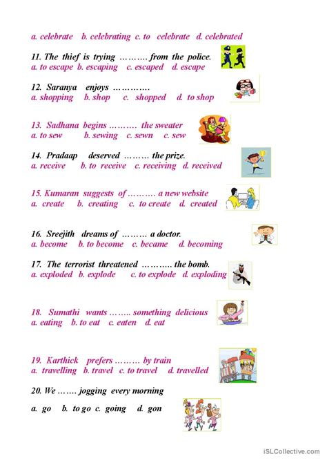 finite and non finite worksheet: English ESL worksheets pdf & doc