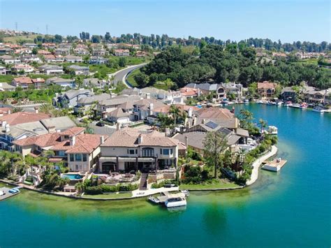 Aerial View of Lake Mission Viejo with Private Residential and Condominium Communities ...