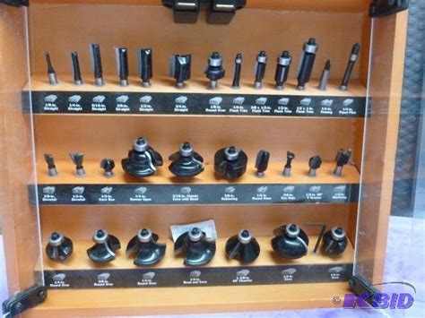 Craftsman 30 piece router bit set with cabine... | SnS Auctions # 119 Wood working tools ...