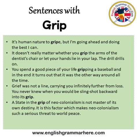 Sentences with Grip, Grip in a Sentence in English, Sentences For Grip - English Grammar Here