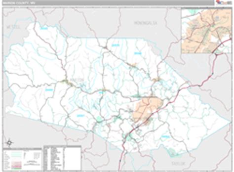 Marion County, WV Wall Map Premium Style by MarketMAPS