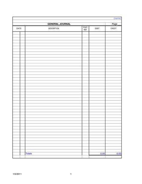 Free Printable Ledger Sheets