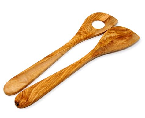 Set of 2 Wooden Spoons- Olive Wood Spoon Set at BeldiNest