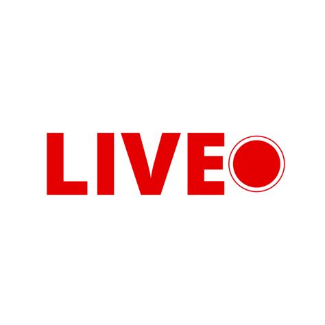 Red live button icon for TV and Streaming on a Transparent Background ...