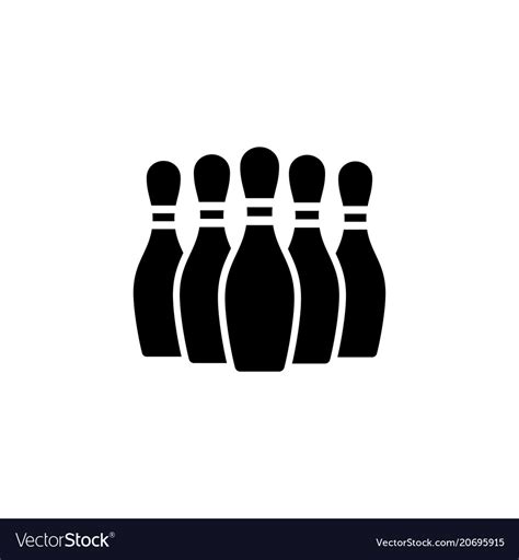 Bowling pins flat icon Royalty Free Vector Image