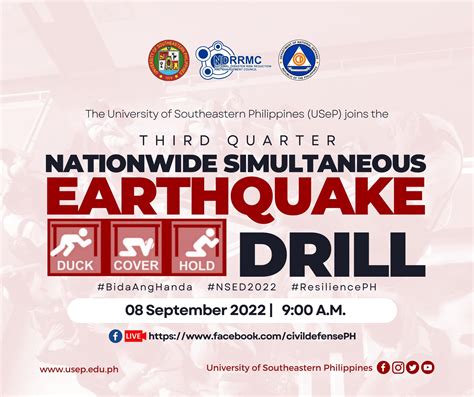 Third Quarter Nationwide Simultaneous Earthquake Drill (NSED) - University of Southeastern ...