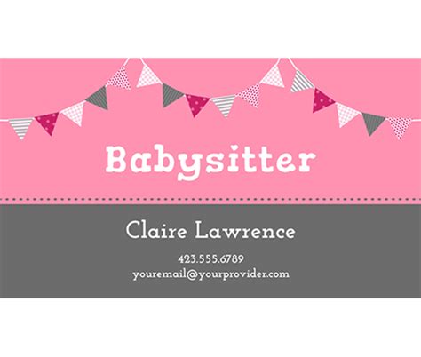 Download this Babysitter Business Card Template and other free printables f… | Free printable ...