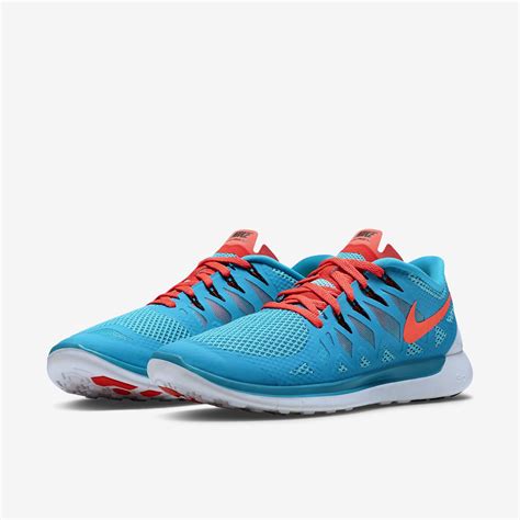 Nike Mens Free 5.0+ Running Shoes - Blue Lagoon/Bright Crimson ...