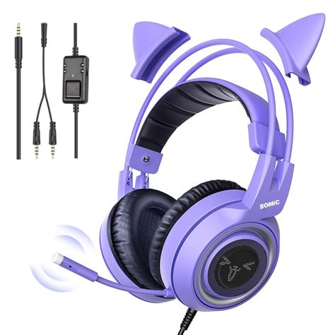 SOMIC G951S Purple Stereo Gaming Headset with Mic for PS4 Xbox One PC ...