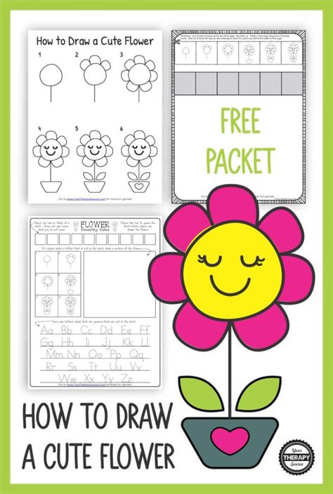 HOW TO DRAW A CUTE FLOWER – FREE - Your Therapy Source