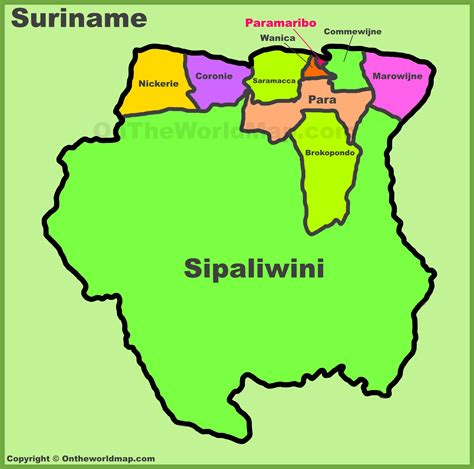 Suriname Political Map - HooDoo Wallpaper