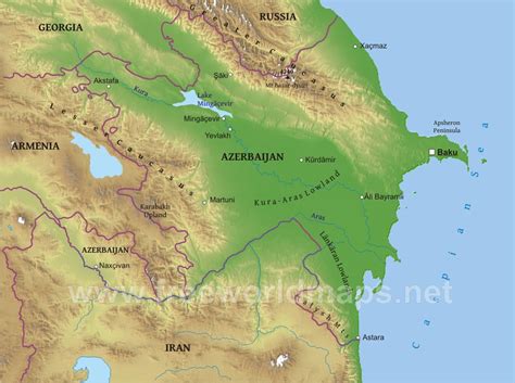 Azerbaijan Physical Map