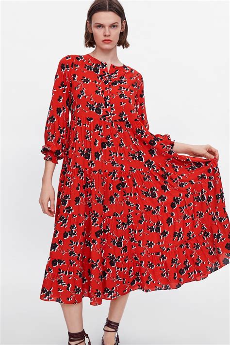 FLORAL PRINT DRESS-View all-DRESSES-WOMAN | ZARA United States | Women long sleeve dress, Floral ...